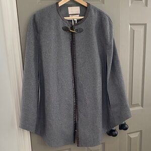 Gray Women's Banana Republic Cape with Brown trim, size M/L
